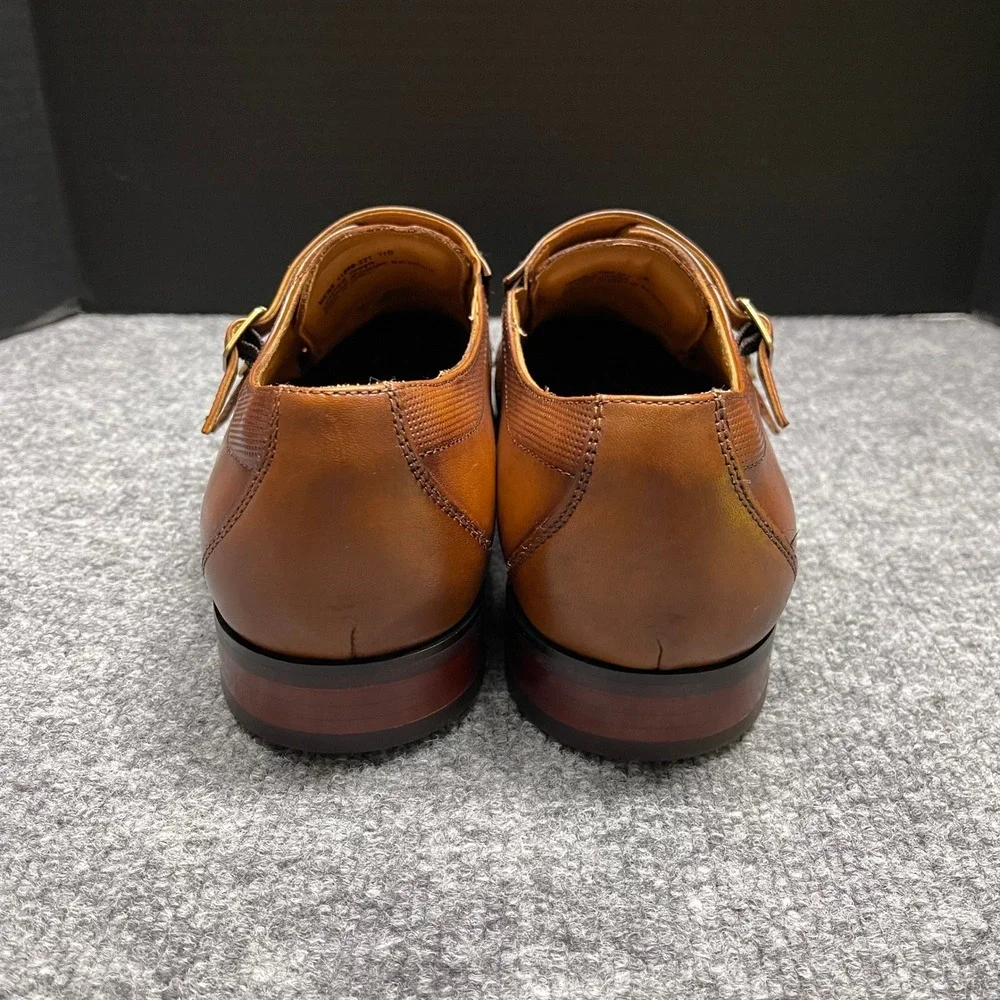 Florsheim Shoes Mens 11 D Cognac Leather Double Monk Strap Tan Dress 11899-221